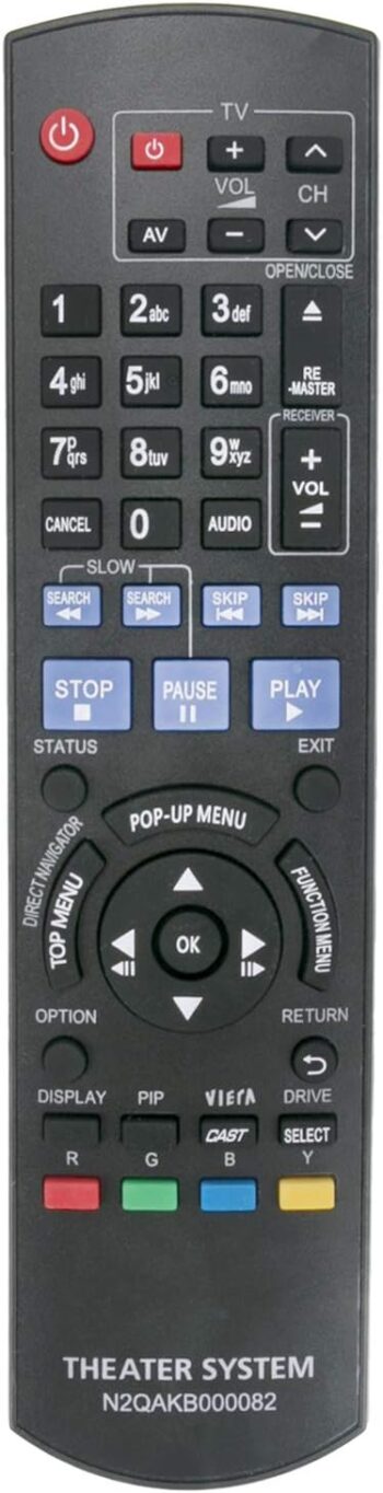 New N2QAKB000082 Remote Control for Panasonic Blu-ray Disc Player DMP-BD65