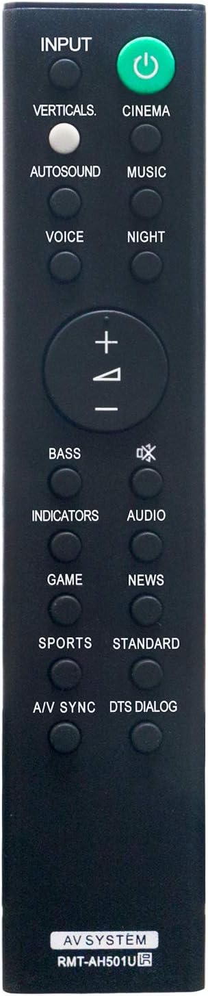 RMTAH501U Replacement Remote Control for Sony Sound Bar HT-X8500