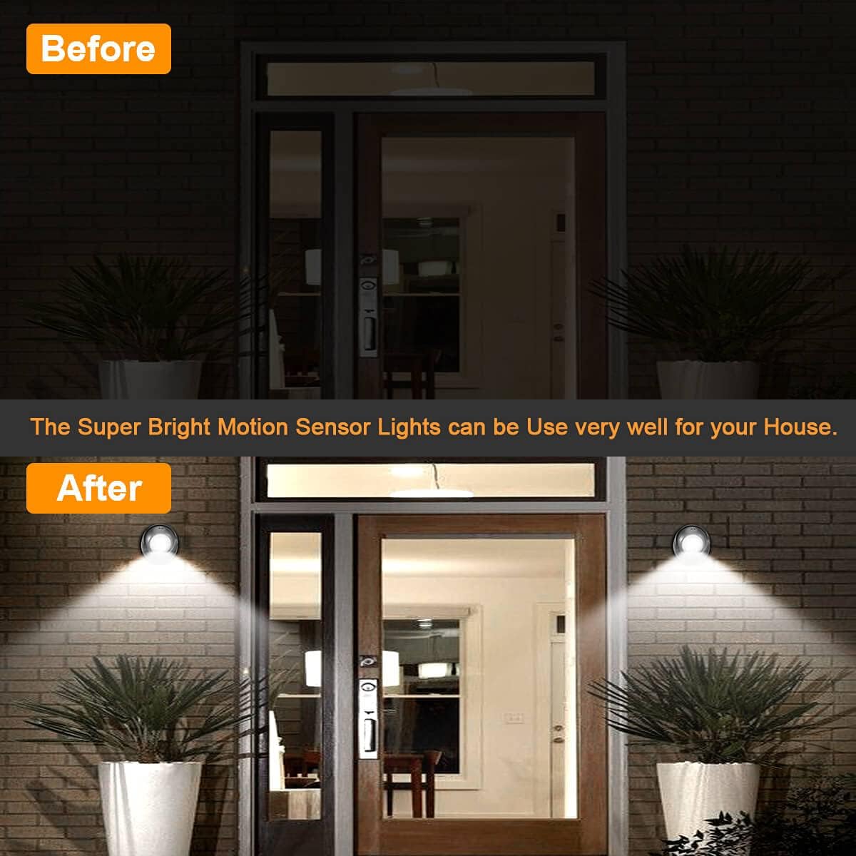 6000K Waterproof Wireless Battery Powered LED Wall Light Fixture with M - Image 6