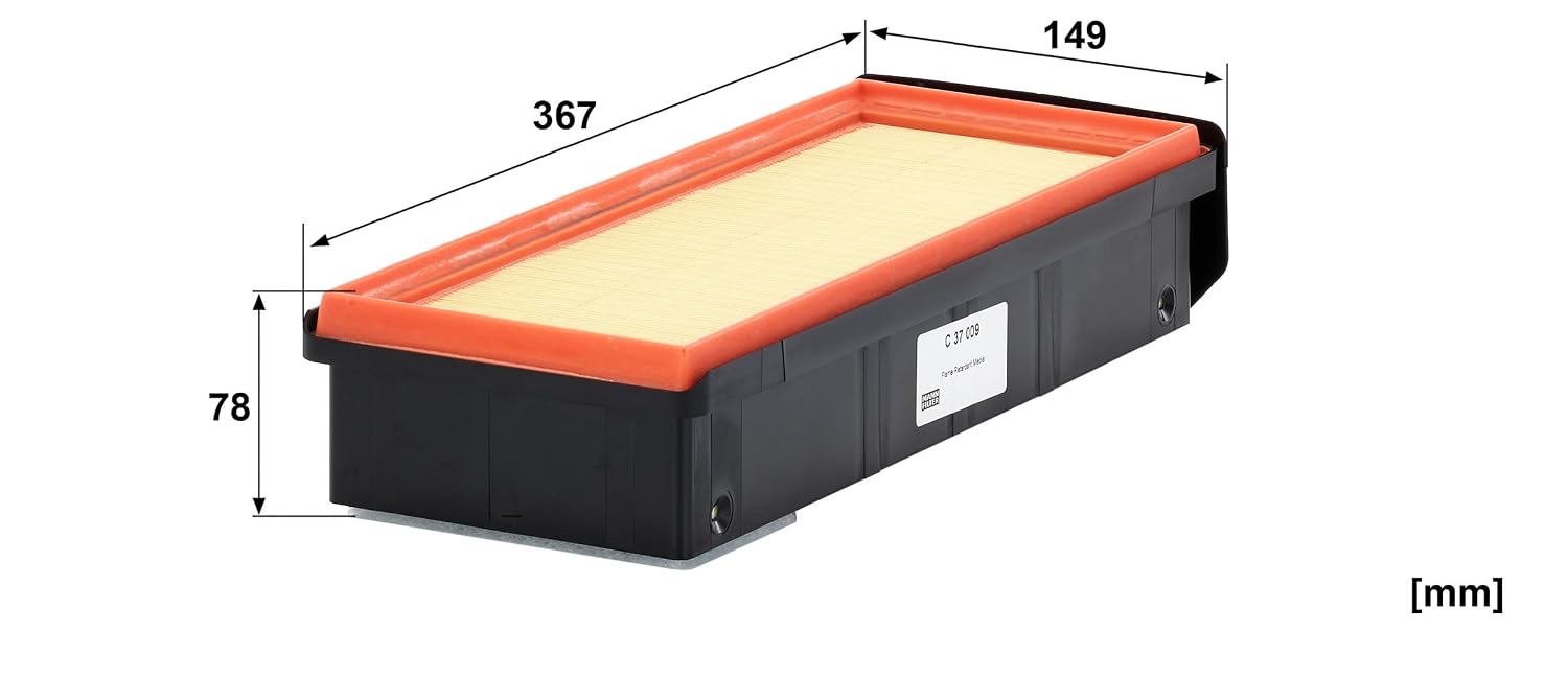 C 37 009 Air Filter, 356 x 148 x 78 mm - Image 3