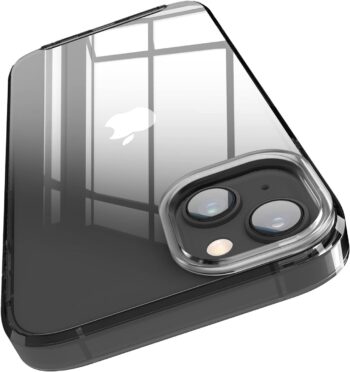 Hybrid Clear Case Compatible with iPhone 14 Plus Case (6.7"), Shockproof - Black