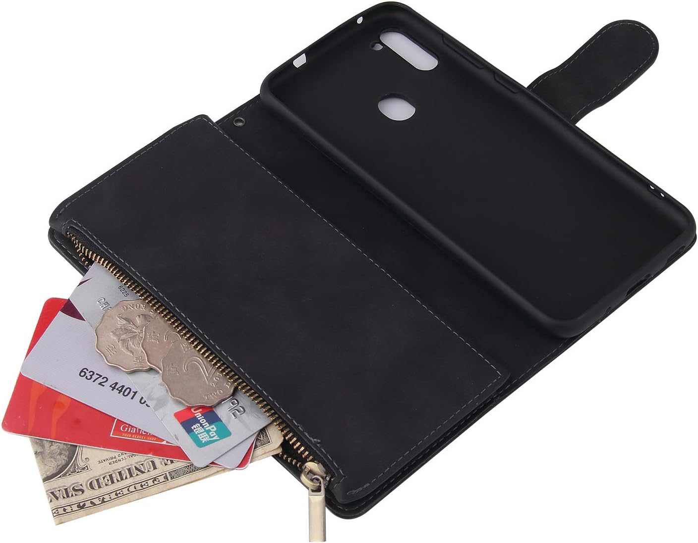 For Samsung Galaxy A11 Tempered Glass Screen Protector and Leather Flip Wallet - Image 3