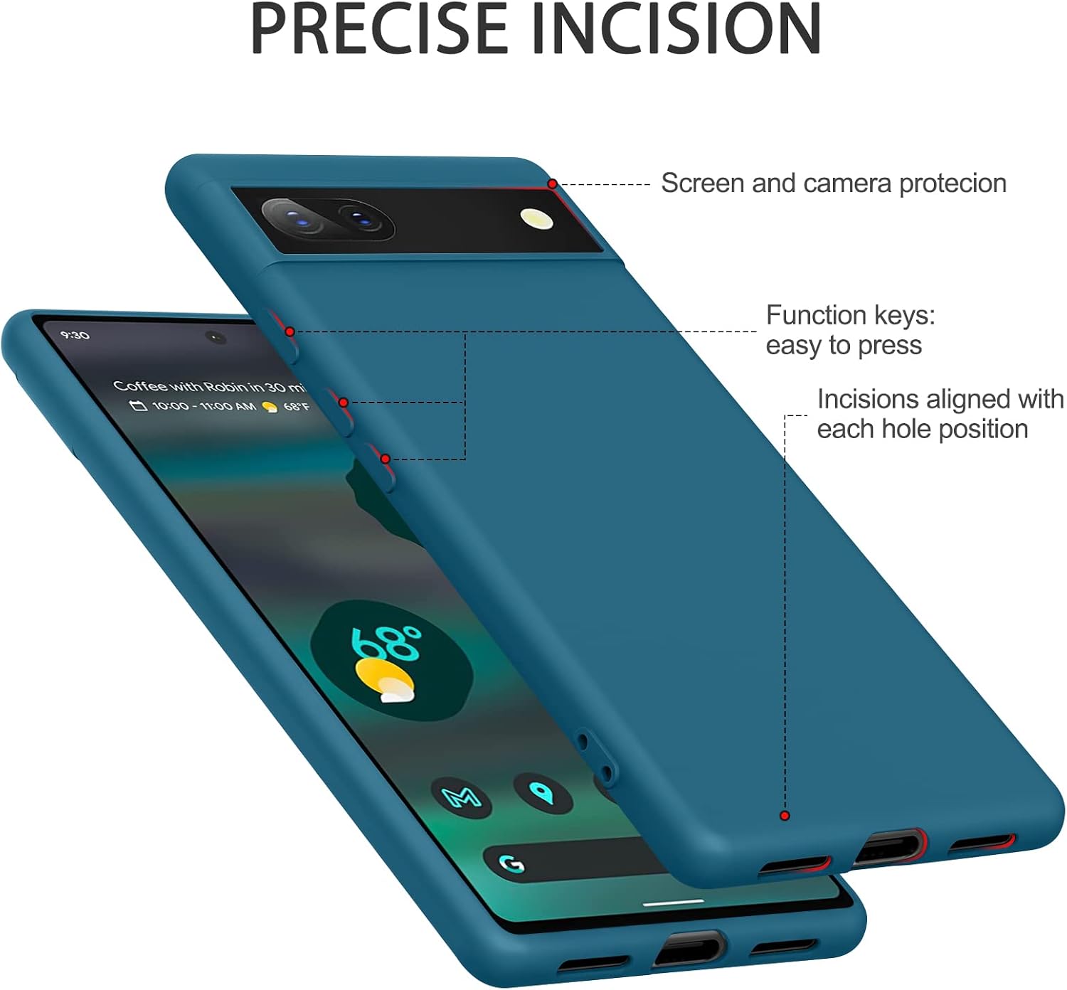 For Google Pixel 6A (2022), Rubber Dust-Proof Shockproof Scratch Resistant - Image 3