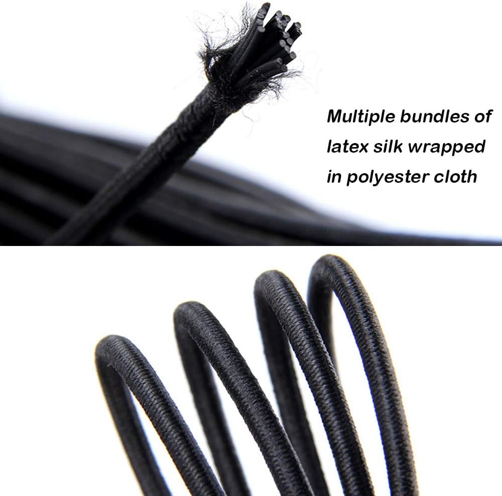 20 PCS Plastic Cord Locks & Elastic Bungee Nylon Shock Cord 5/32" 50 ft Lengths - Image 4