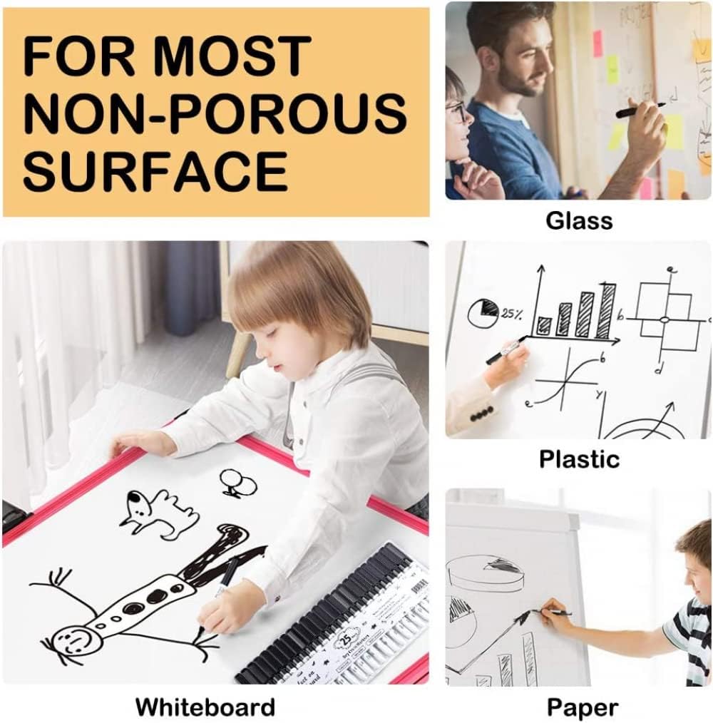Whiteboard Pens Whiteboard Markers Dry Wipe Markers With Erasers - Pack of 12 - Image 7