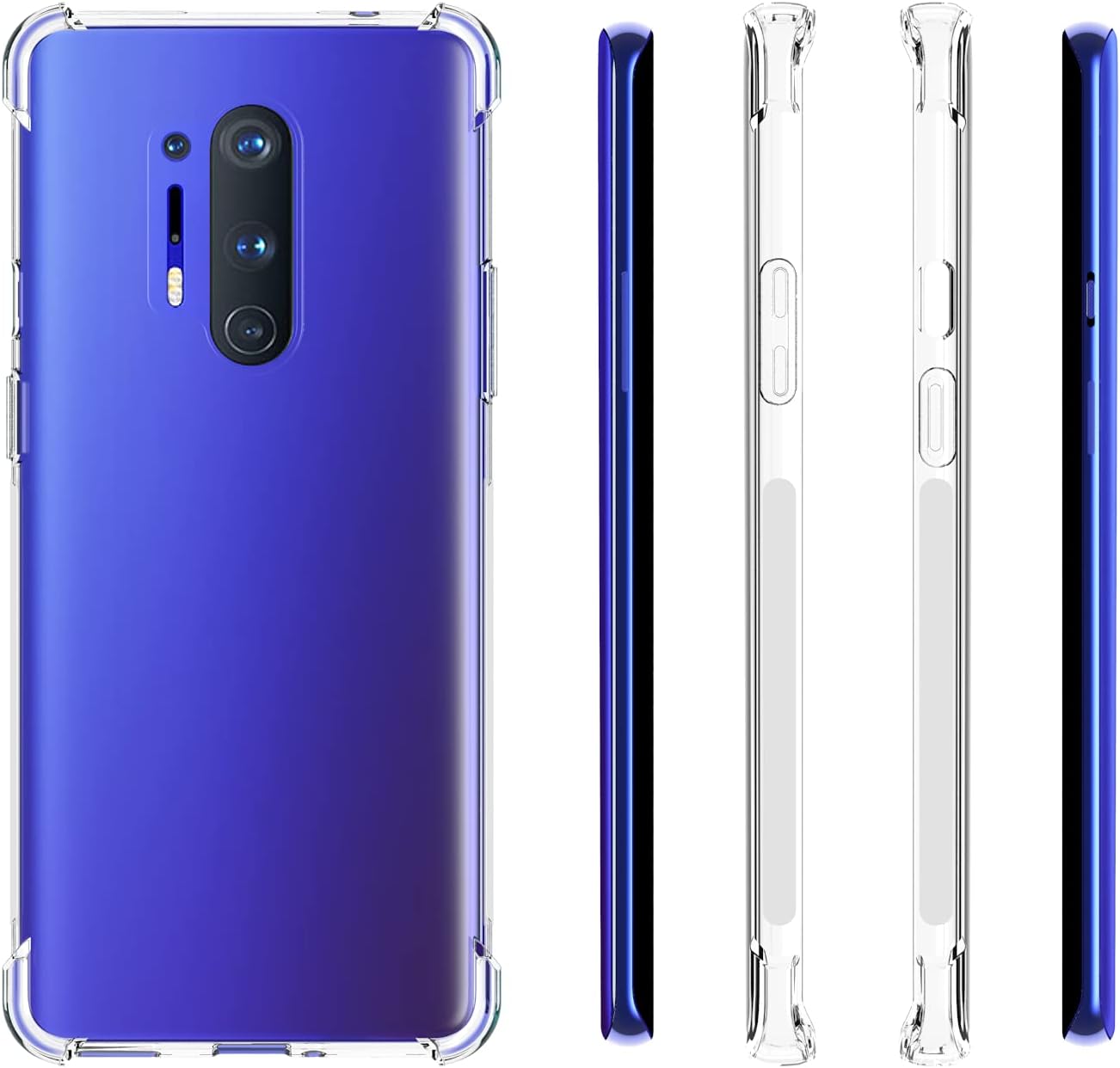 For OnePlus 8 Pro Clear TPU Four Corner Protective Case - Transparent - Image 2