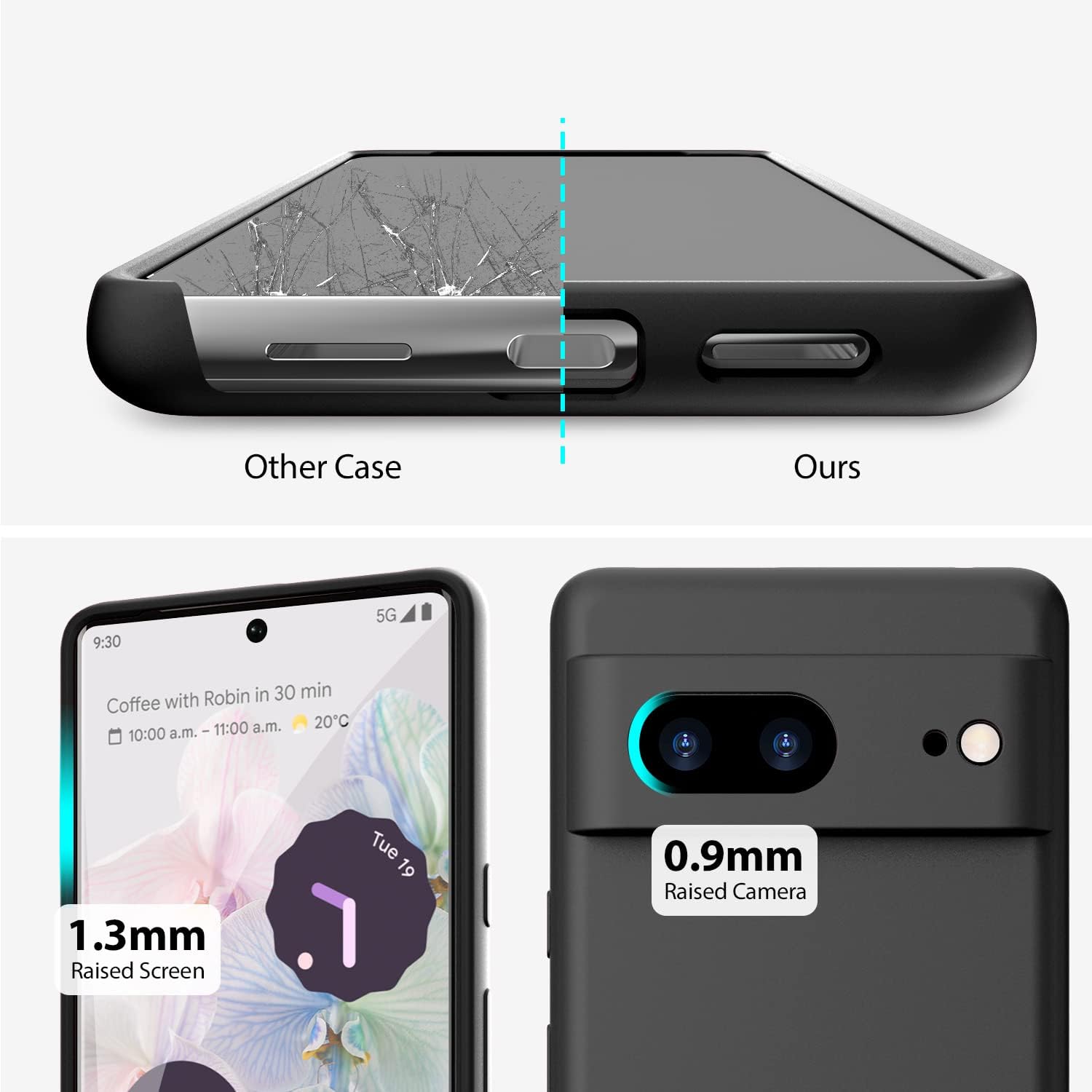 Silicone Anti-Scratch Gel Rubber Shockproof Case for Pixel 7a (2023) - Black - Image 3