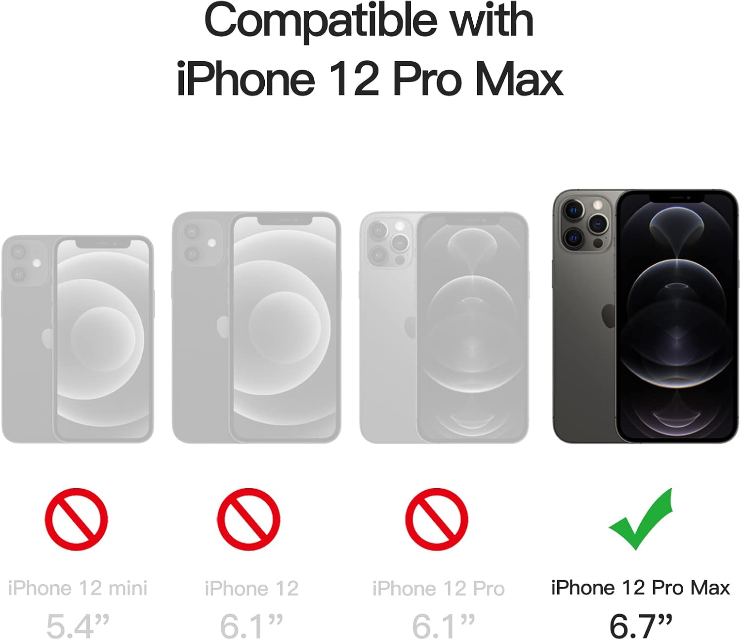 Magnetic Silicone Case for iPhone 12 Pro Max 6.7", Compat with MagSafe (Black) - Image 3