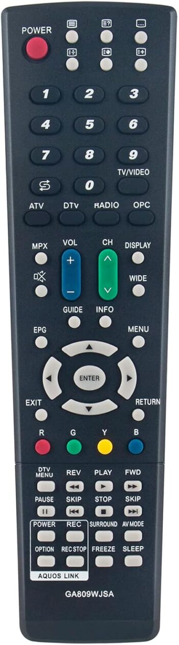 GA809WJSA RRMCGA809WJSA Replacement Infrared Remote Control fit for Sharp LCD TV