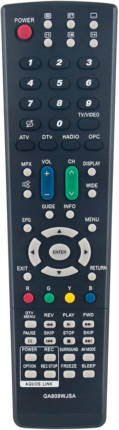 GA809WJSA RRMCGA809WJSA Replacement Infrared Remote Control fit for Sharp LCD TV