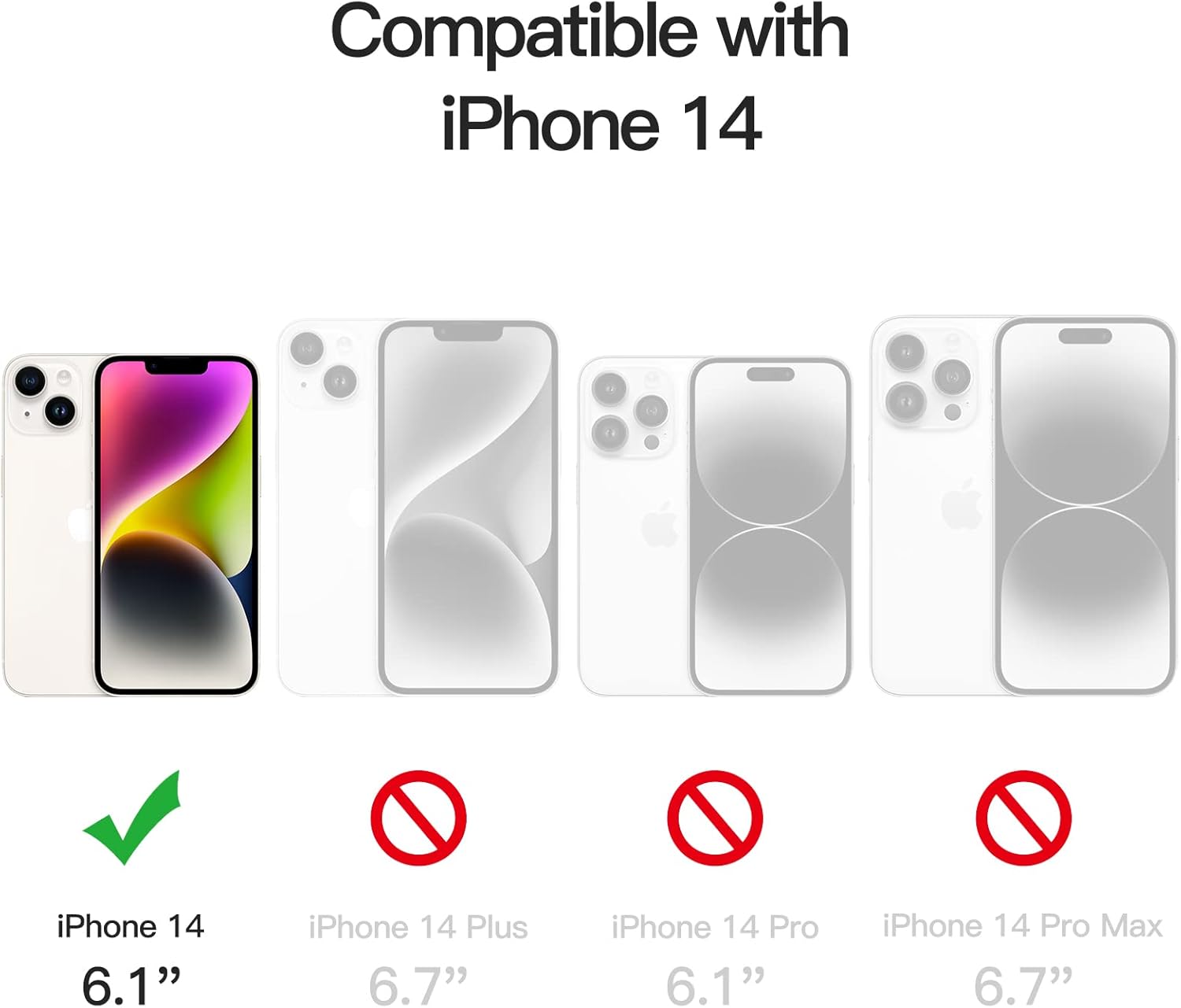 Magnetic Case for iPhone 14 Shockproof Phone Bumper Cover, Anti-Scratch (Clear) - Image 2