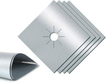 4 PCS Reusable Stove Clean Mat Reusable Gas Oil Protector Liner Burner Cover