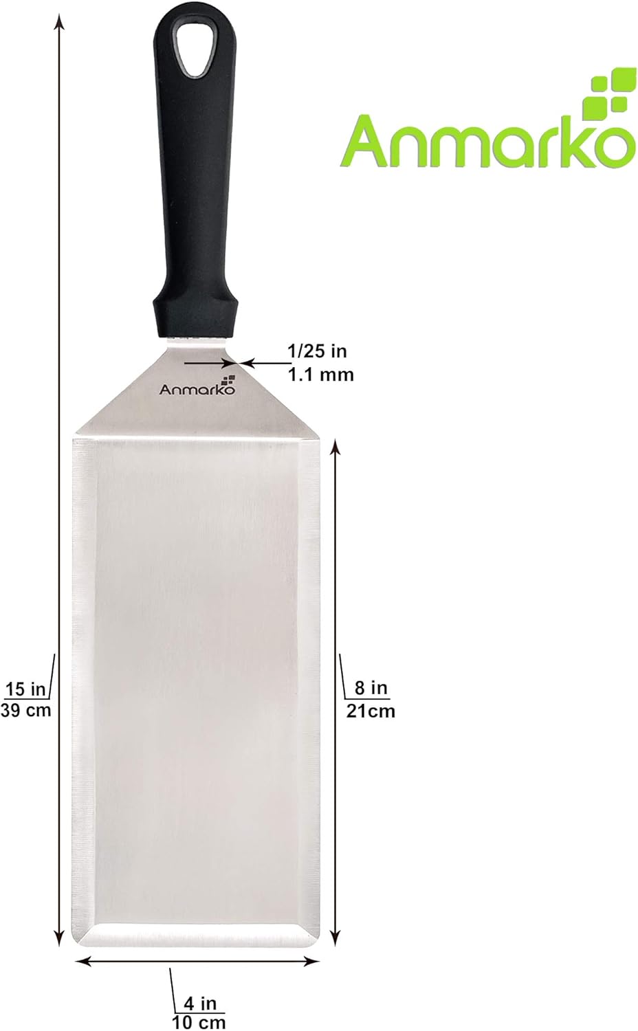 Stainless Steel Metal Griddle Spatula - Griddle Accessories Hamburger Turner - Image 3
