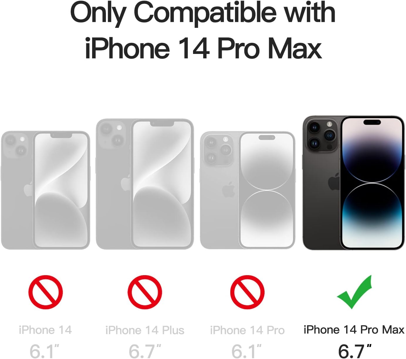 Magnetic Case for iPhone 14 Pro Max 6.7-Inch Compatible with MagSafe (Black) - Image 2