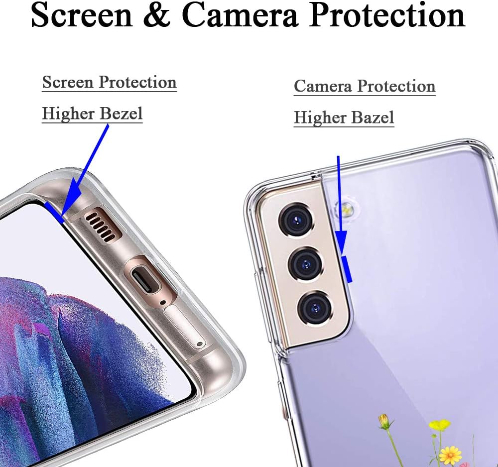 Galaxy S21 Case Clear with Soft TPU Shock Absorption Slim (Flower Bouquet) - Image 2