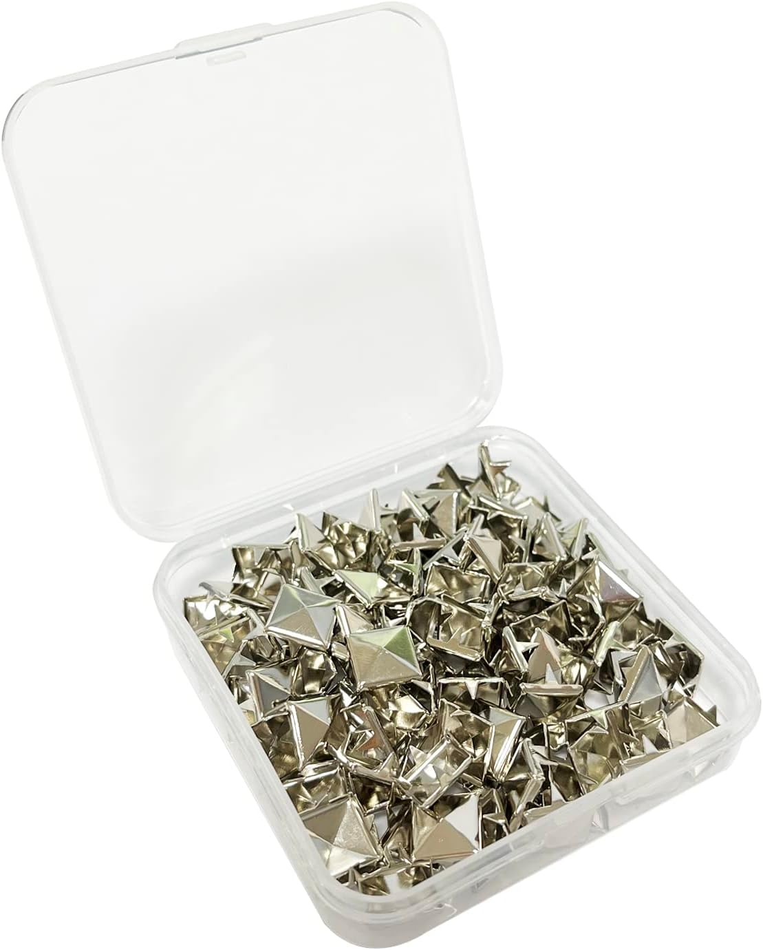 100 PCS 10mm Leathercraft DIY Silver Metal Punk Spikes Spots Pyramid Studs Goth - Image 2