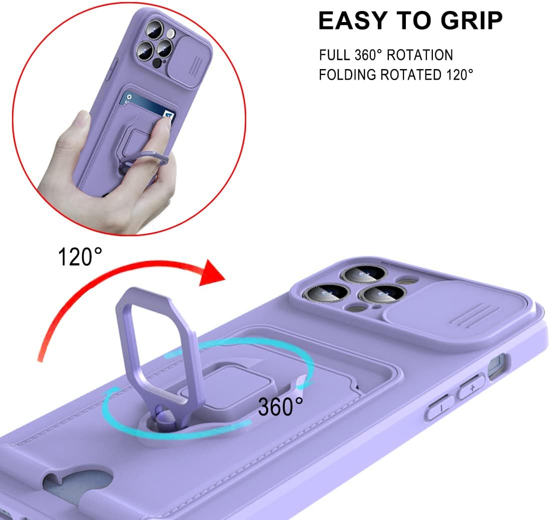Kickstand Case for iPhone 15 Pro Max, Shockproof Silicone Protective Case Purple - Image 6