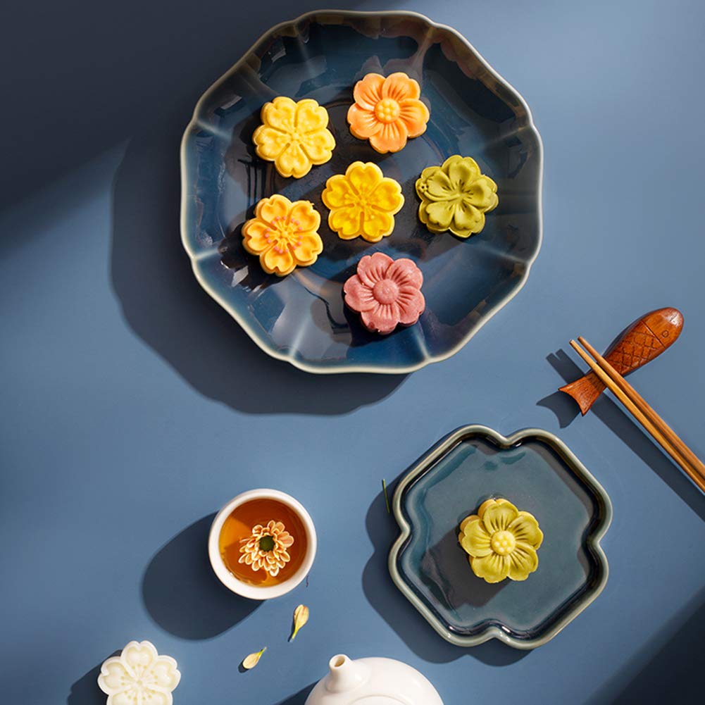 Moon Cake Mold Set 4pcs 50g Cookie Stamps, Cherry Blossom Mid Autumn Festival - Image 4