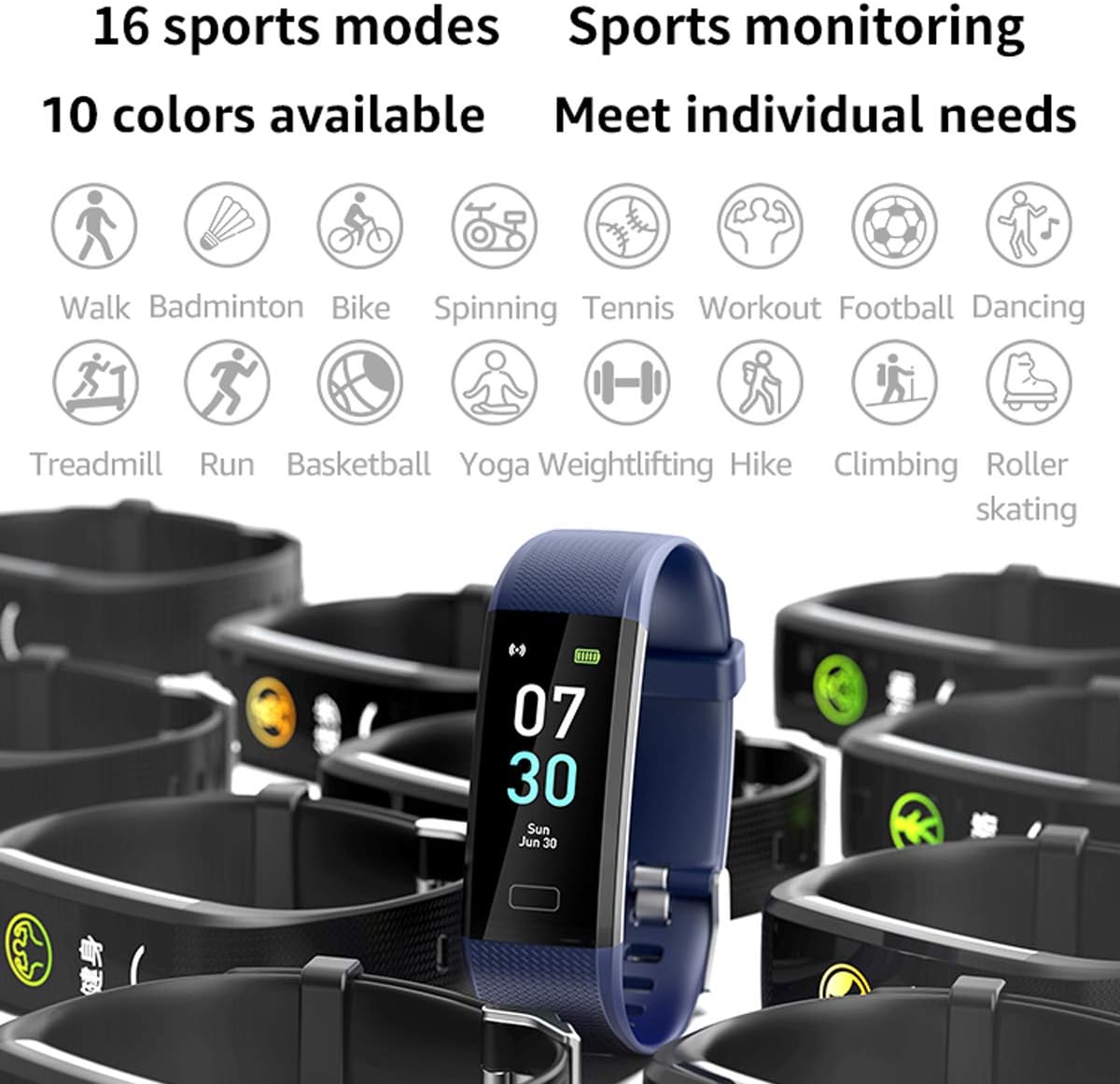 Fitness Tracker Watch with Heart Rate Blood Pressure Oxygen Monitor - Image 5