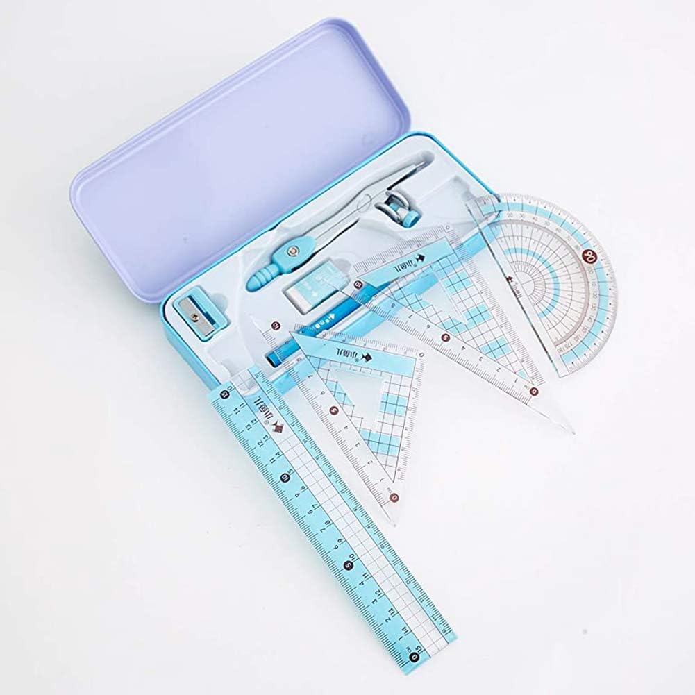 8 Pcs Compass/Math Set for Students with Shatterproof Storage Box, Geometry Set - Image 7