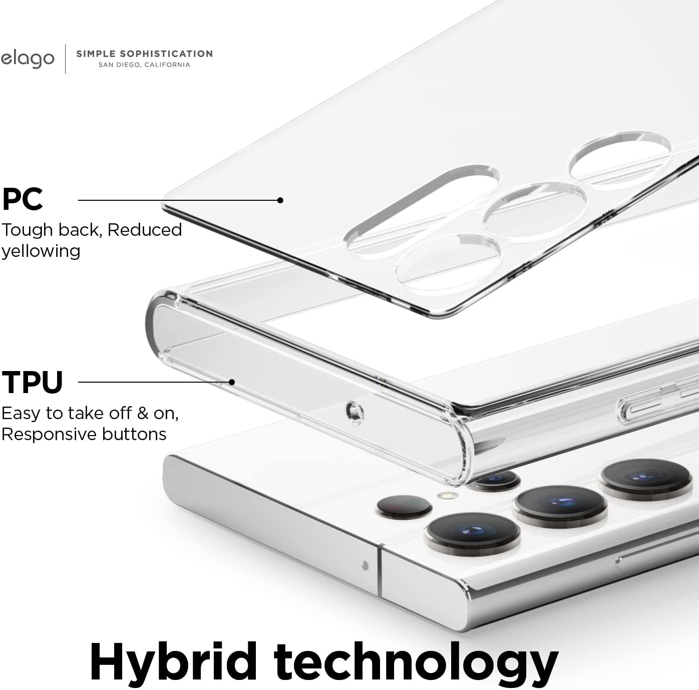 Hybrid Clear Case Compatible with Samsung Galaxy S23 Ultra - TPU - Image 4
