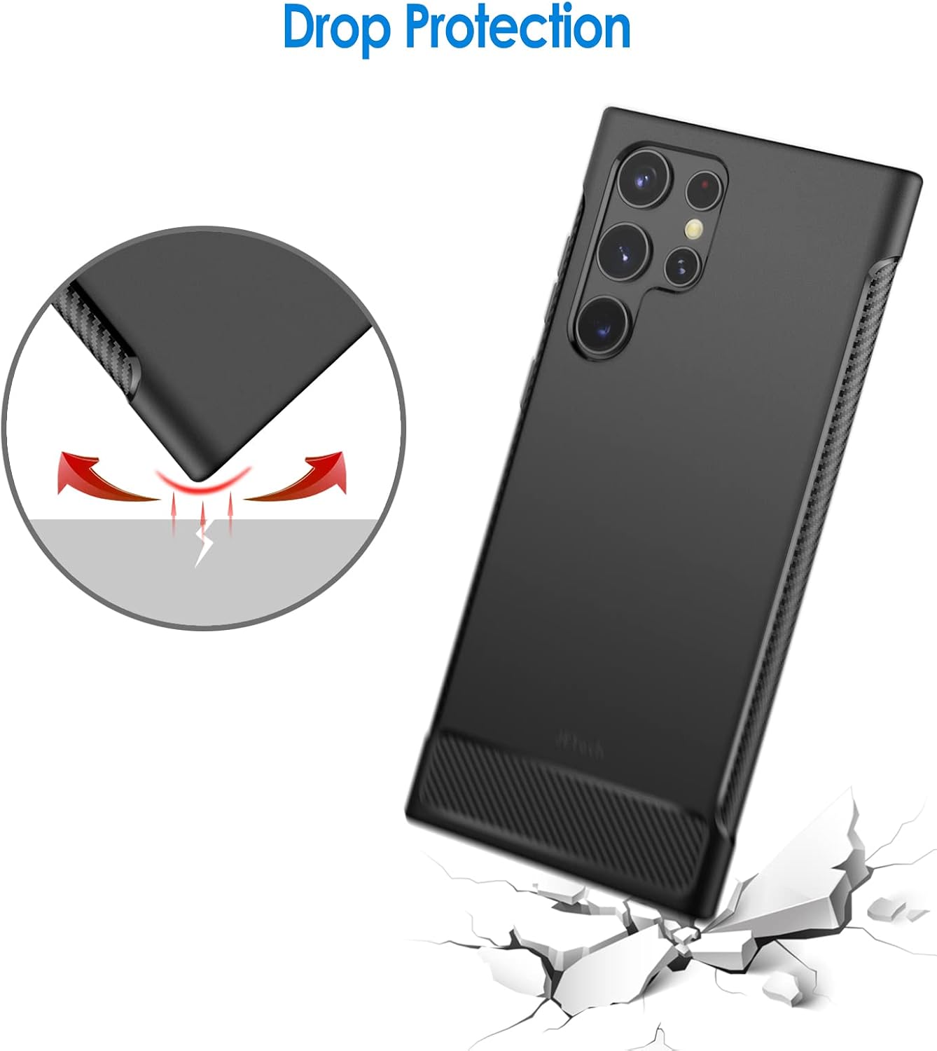 Slim Fit Case for Samsung Galaxy S22 Ultra 5G 6.8-Inch, Thin Phone Cover (Black) - Image 6