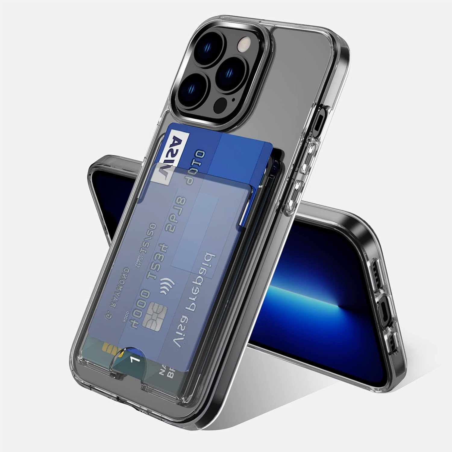 For iPhone 13 Pro with Dual Slot 360 Full Protection Anti-Scratch Case - Clear