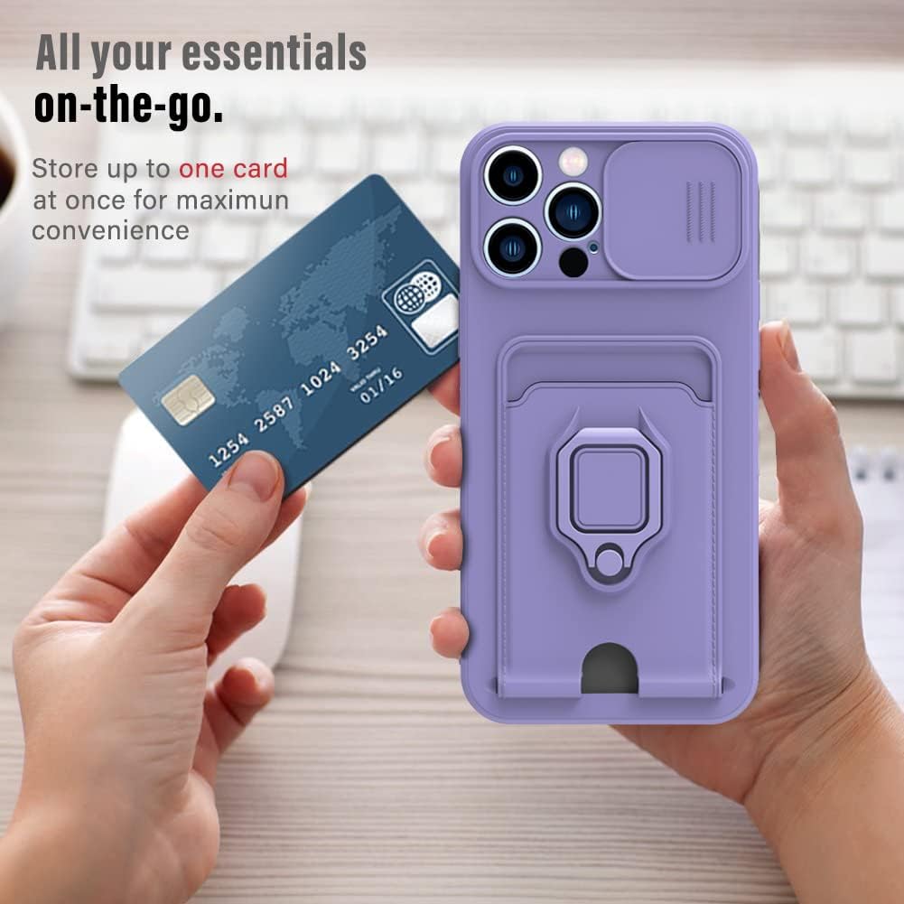 Kickstand Case for iPhone 15 Pro Max, Shockproof Silicone Protective Case Purple - Image 5