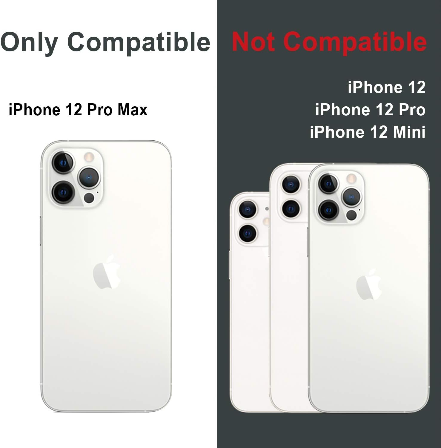 iPhone 12 Pro Max, Slim Protective Shockproof Wallet Flip Slot Case - Black - Image 2