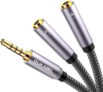 Headphone Splitter,Strong Braided&Gold-Plated3.5mm Stereo Audio Y Splitter Cable