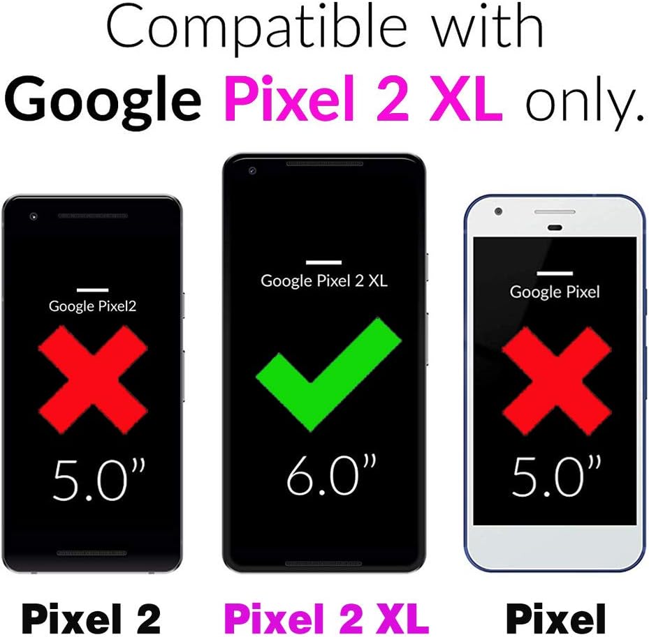 Google Pixel 2XL Tempered Glass Screen Protector and Leather Flip Wallet Case - Image 2