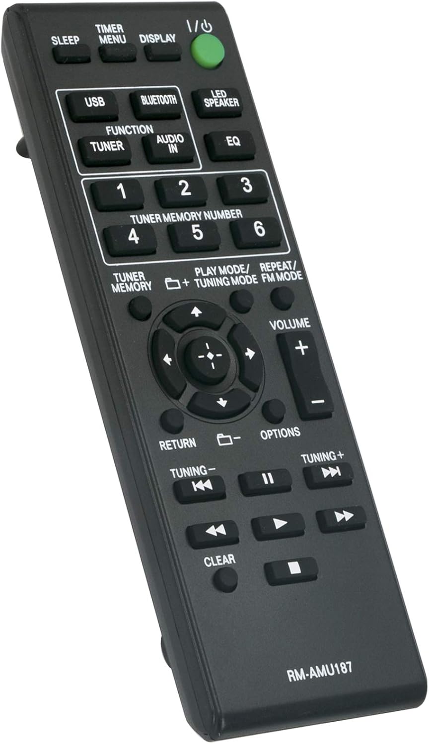 RMAMU187 Replacement Remote Control for Sony Personal Audio System