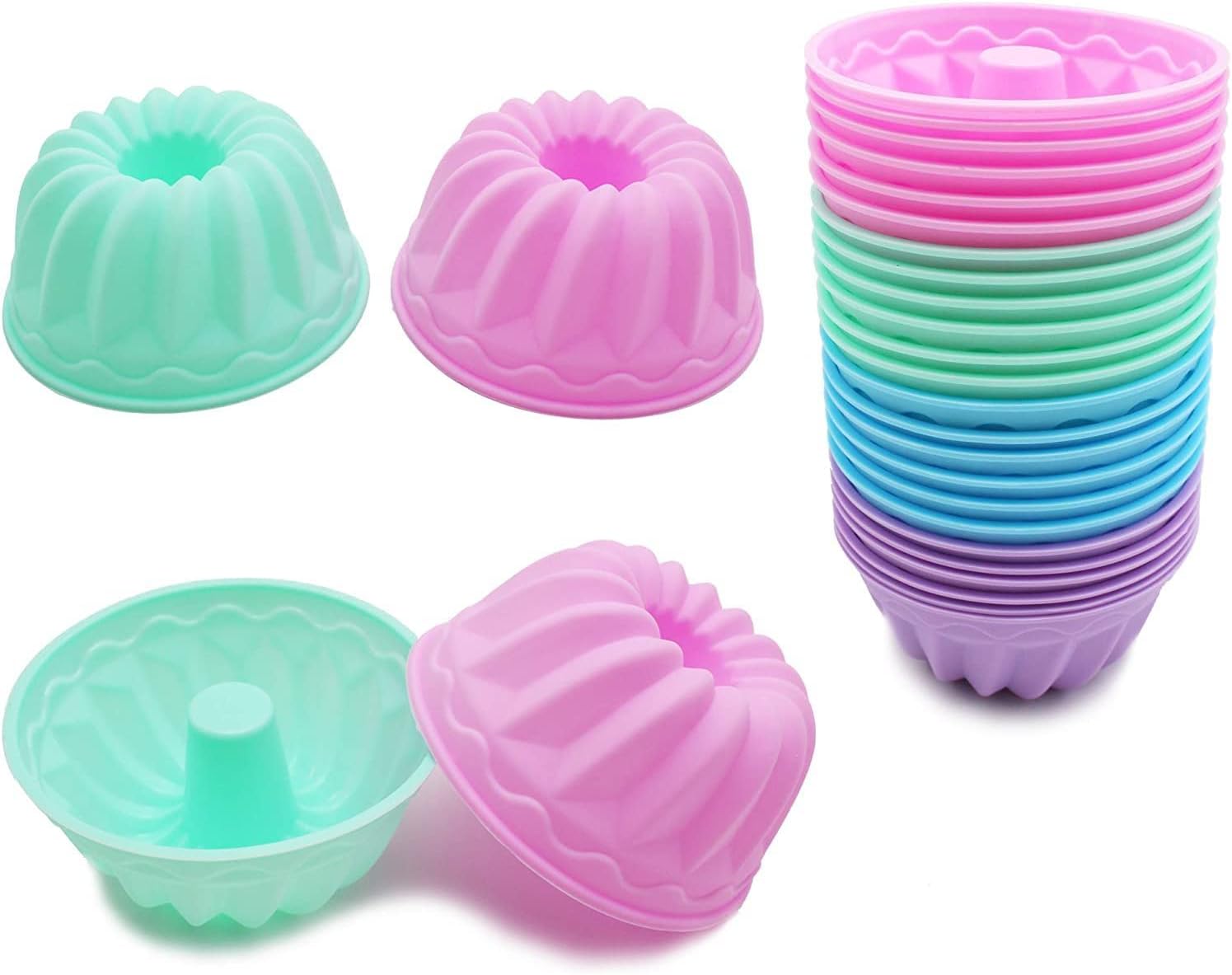 Mini Muffins Baking Mould, Silicone Ribbed Cake Moulds, Mini Bundt Cup - Image 2