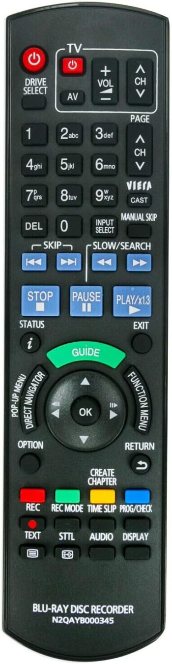 New N2QAYB000345 Remote Control for Panasonic Diga Blu-ray Disc Recorder