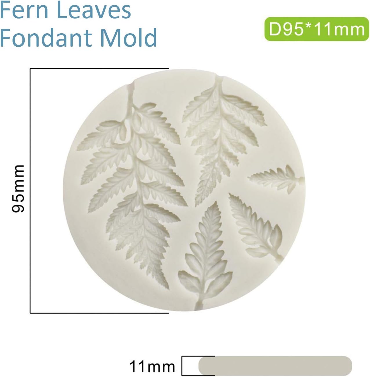 2PCS Fondant Mold Succulent Silicone Fondant Mold Fern Fondant Succulent Leaves - Image 3
