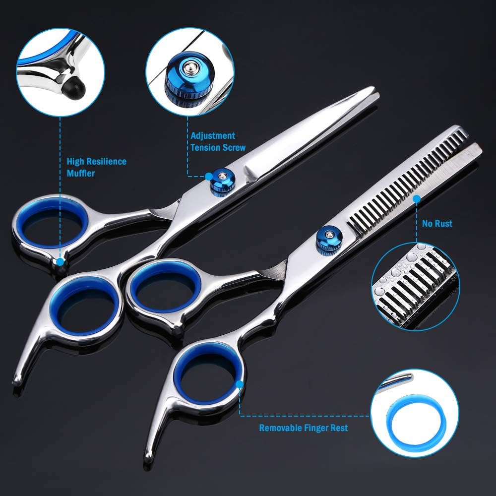 Professional Hair Cutting Scissors, 9 PCS Barber Thinning Scissors Hairdressing - Image 3