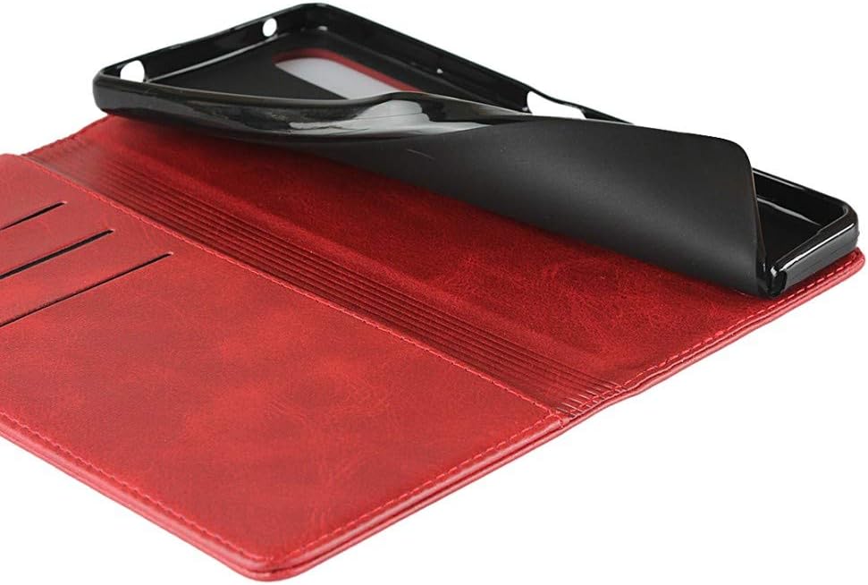 Cowhide Pattern Leather Case Magnetic Wallet Cover-Sony Xperia1 II-6.5"-Wine Red - Image 5