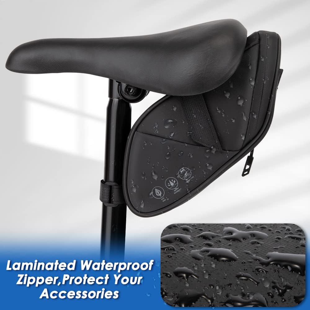 Reflective Bike Saddle Bag, Waterproof Under Seat Bicycle Pack Tool Accessories - Image 3