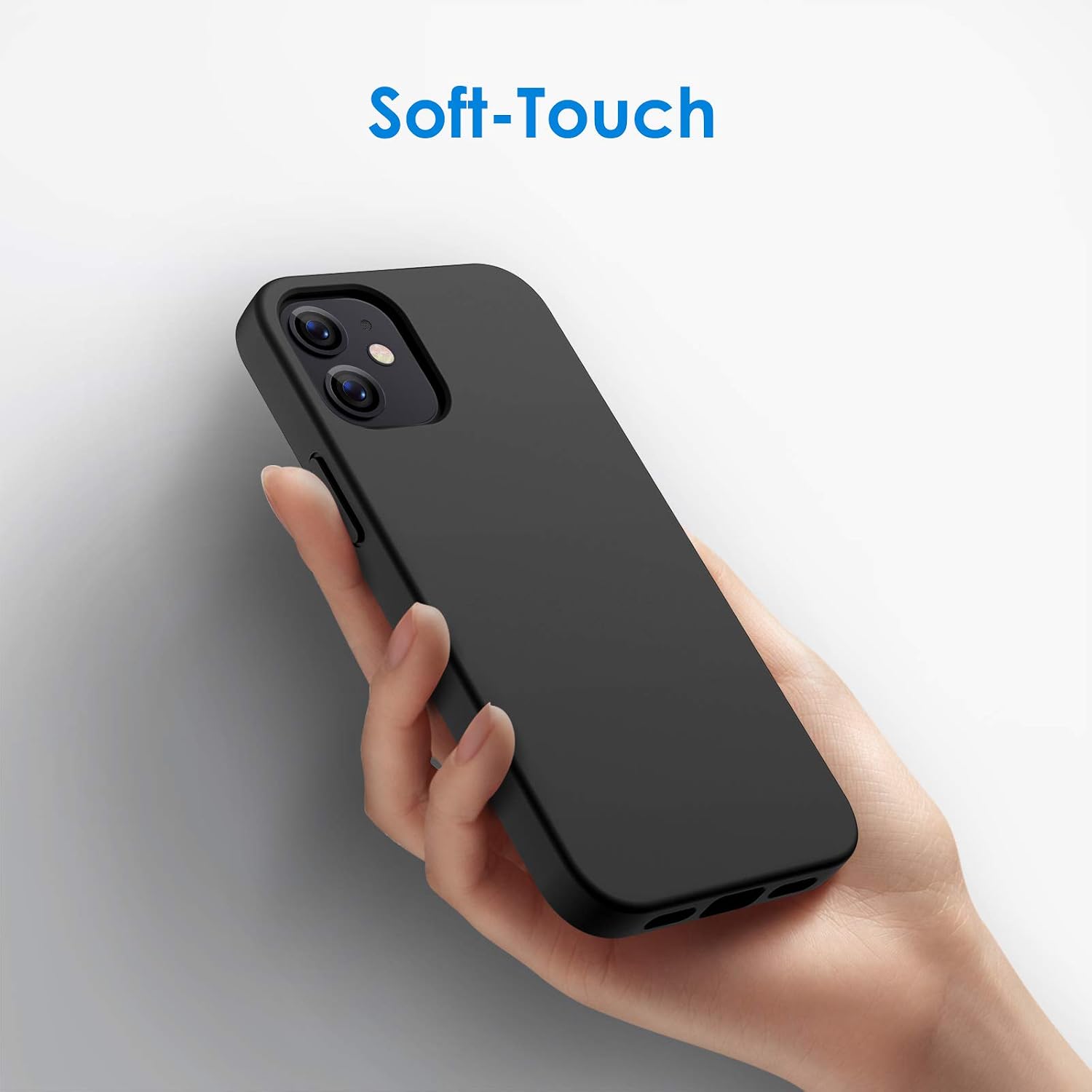 Silicone Case for iPhone 12 & iPhone 12 Pro 6.1", with Microfiber Lining (Black) - Image 4