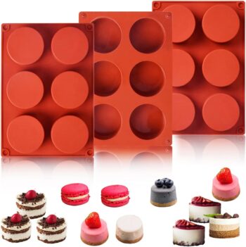 3-Pack Oreo Molds Silicone 6-Cavity Round Silicone Baking Molds for Candy