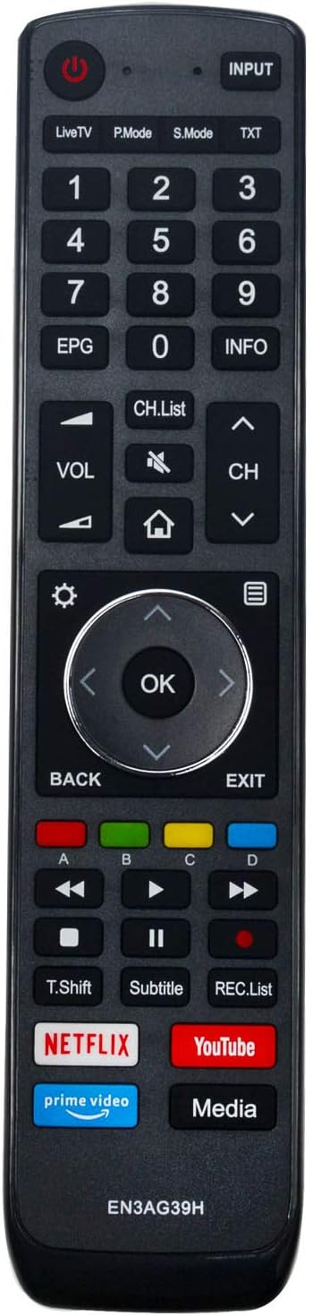 New EN3AG39H Remote Control with Hisense LCD LED TV-Netflix YouTube PRIMEVIDEO