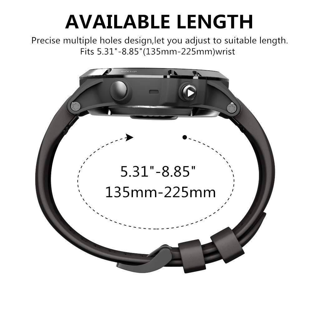 Width Soft Silicone Watch Strap for Garmin Fenix 5/Fenix 5 Plus/Quatix 5 (Red) - Image 6