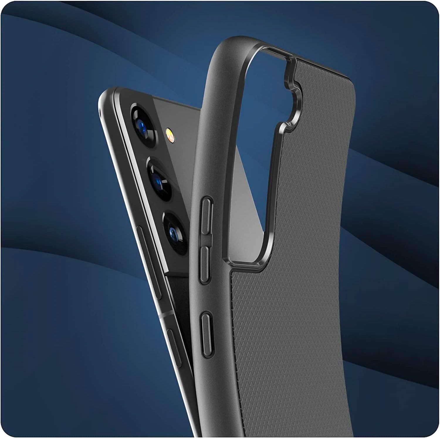 For Samsung Galaxy S22 Case, Slim Fit Flexible Thin Armour Case w Grip (Black) - Image 3