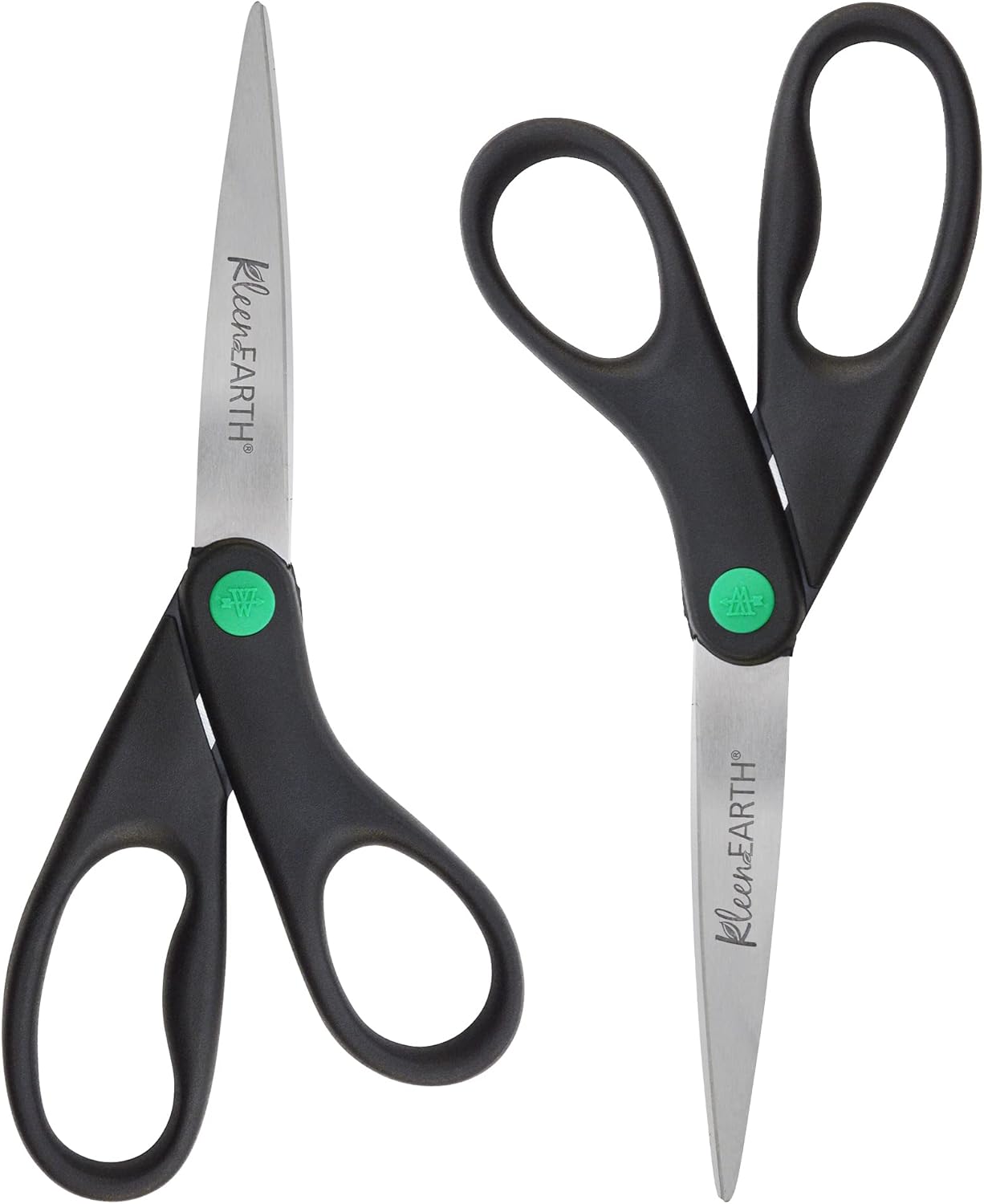 Westcott KleenEarth 8" Straight Recycled Stainless Steel Scissors, Black, 2 Pack - Image 5