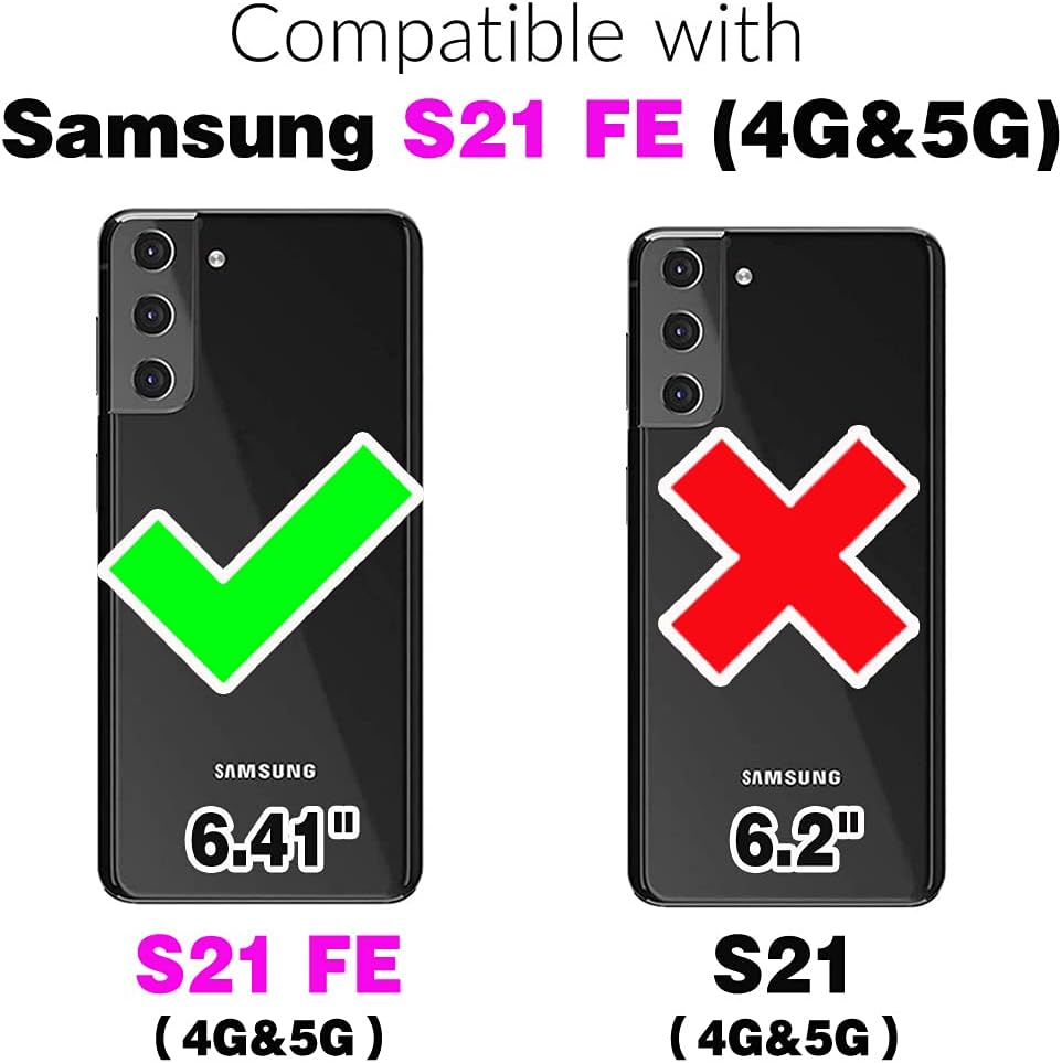 For Samsung Galaxy S21 FE Tempered Glass Screen Protector and Flip Wallet Case - Image 2