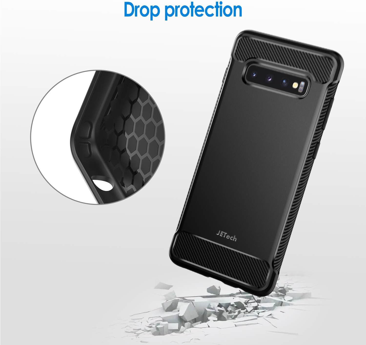 Slim Fit Case Compatible with Samsung Galaxy S10 Plus S10+, Thin Cover (Black) - Image 5