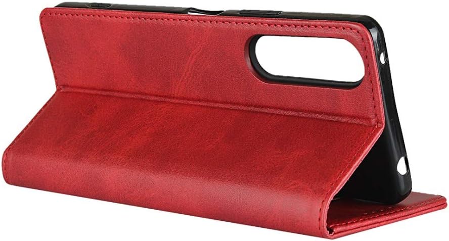 Cowhide Pattern Leather Case Magnetic Wallet Cover-Sony Xperia1 II-6.5"-Wine Red - Image 4