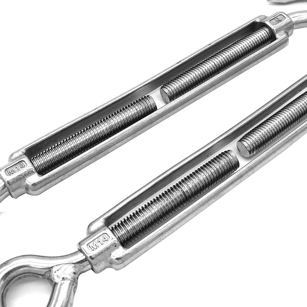 Pack of 2 M14 Hook & Eye, C to O Turnbuckle, 304 Stainless Steel, Hardware Kit - Image 5