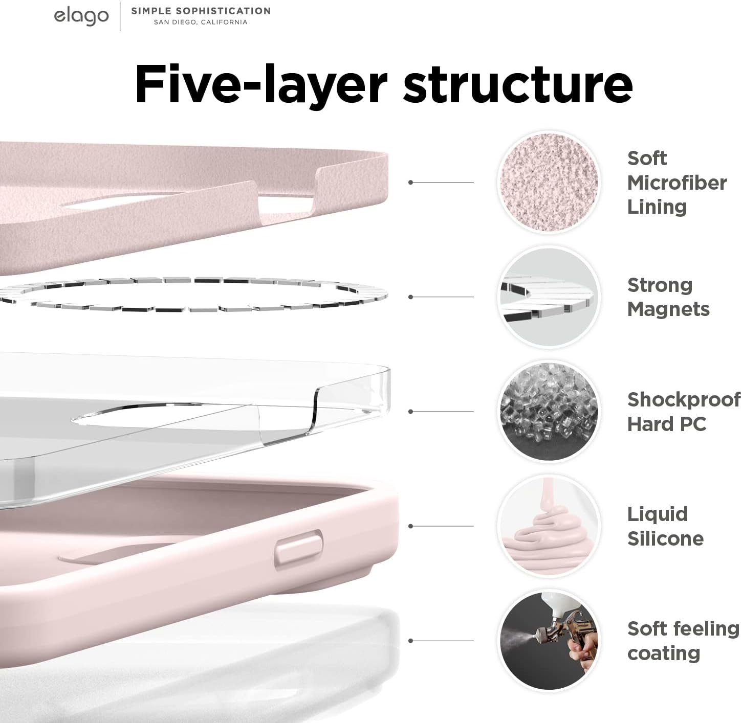 Magnetic Silicone Case Compatible with iPhone 14 Plus (6.7") - Lovely Pink - Image 4