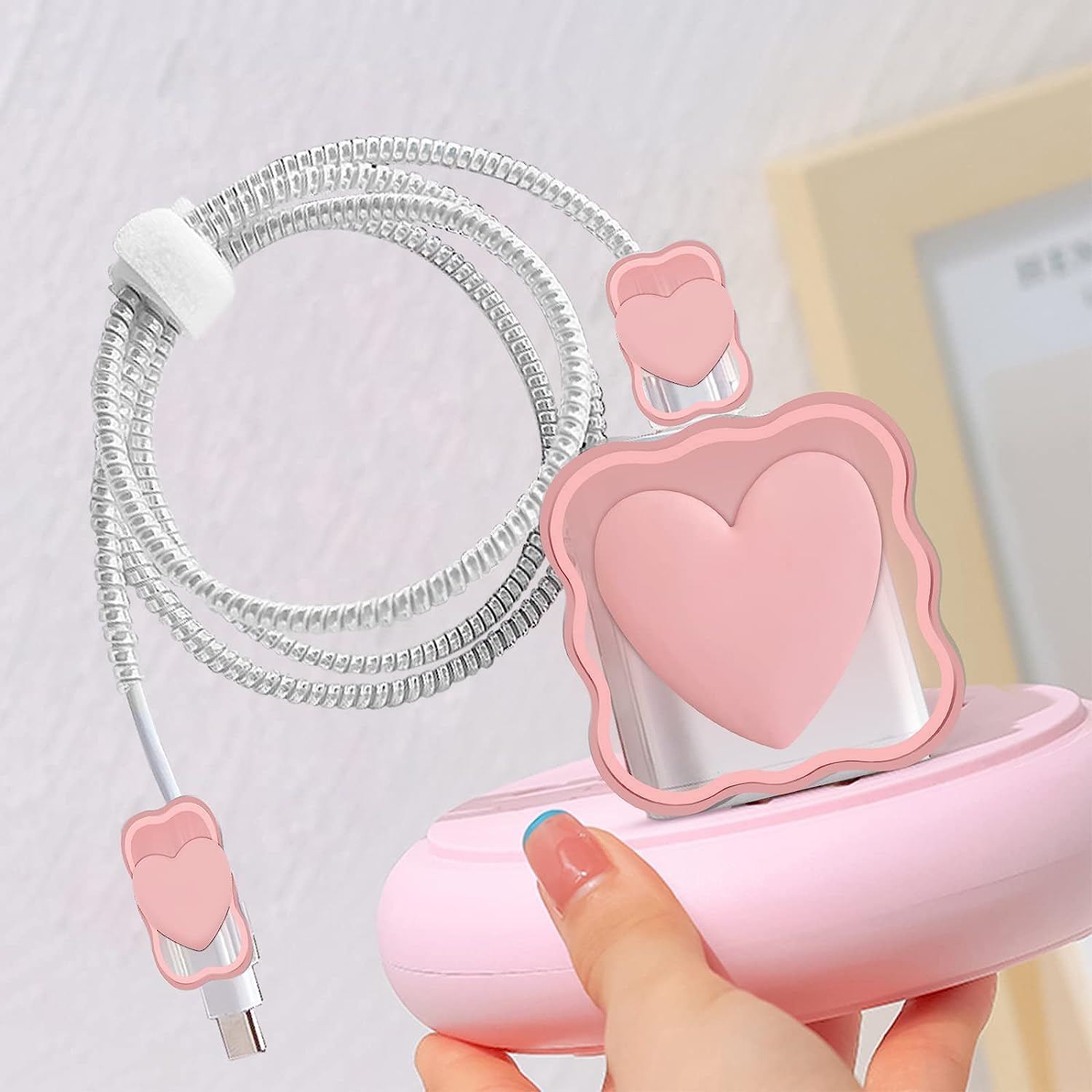 Cute Cable Protector for iPhone Max Charger 18W/ 20W (Pink) - Image 6